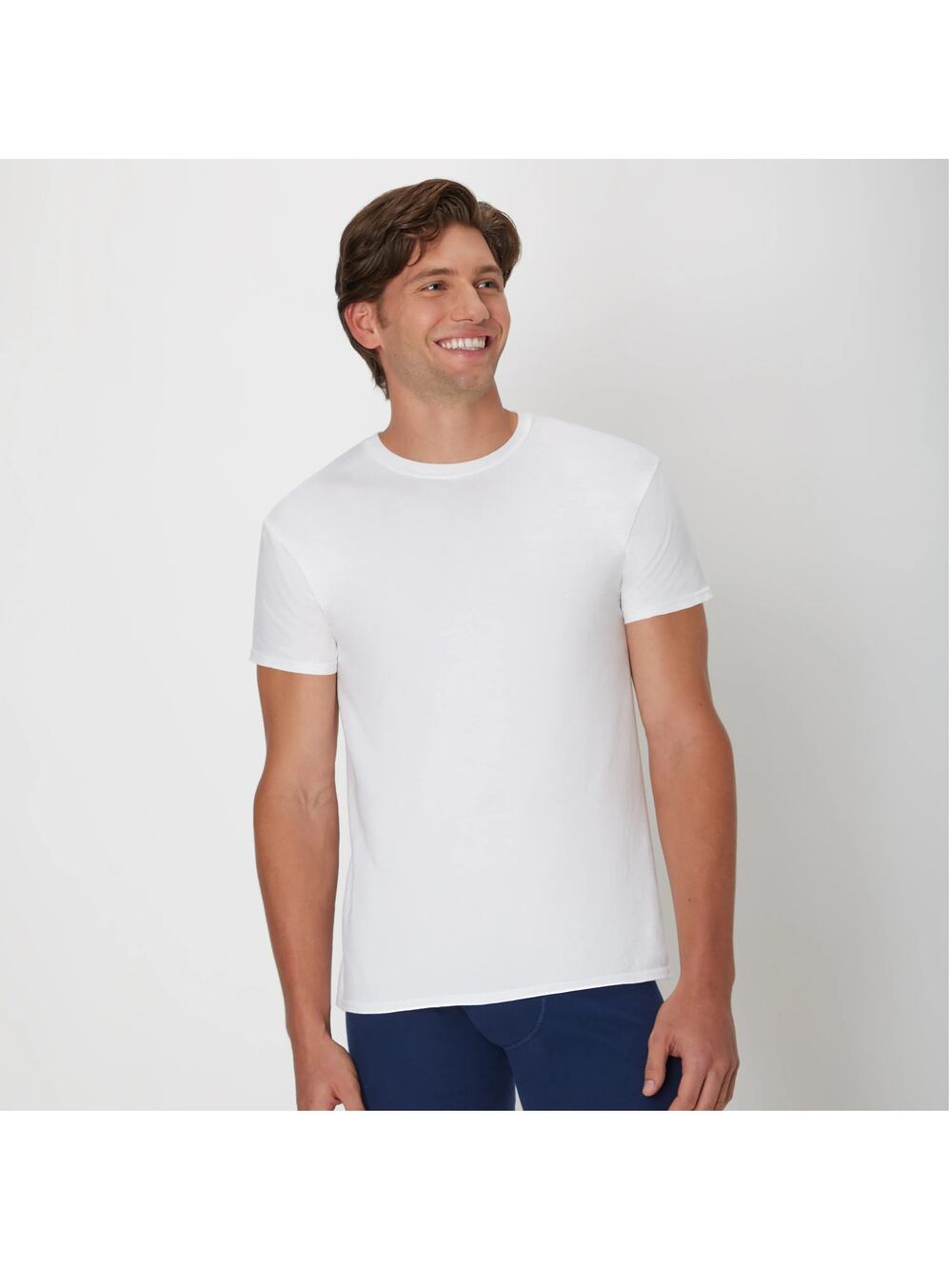 Hanes Men’s Large White Ultimate ComfortSoft Crewneck  2-Pack Undershirt I10-16